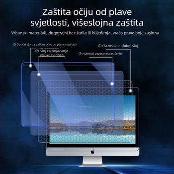 Zaštitno pokrivalo zaslona za iMac all-in-one, anti-plavo svjetlo, viseći nosač, silikon, 200 g
