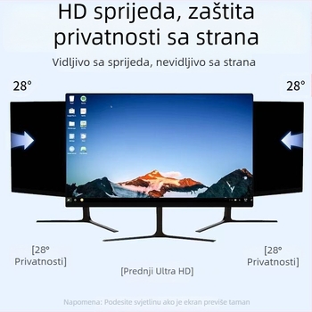 Zaštita privatnosti zaslona za prijenosna računala i stolna računala – Anti-Spy, Anti-plavo svjetlo, PET sloj, Kompatibilno s Apple, Lenovo, HP, Huawei, Acer, LG