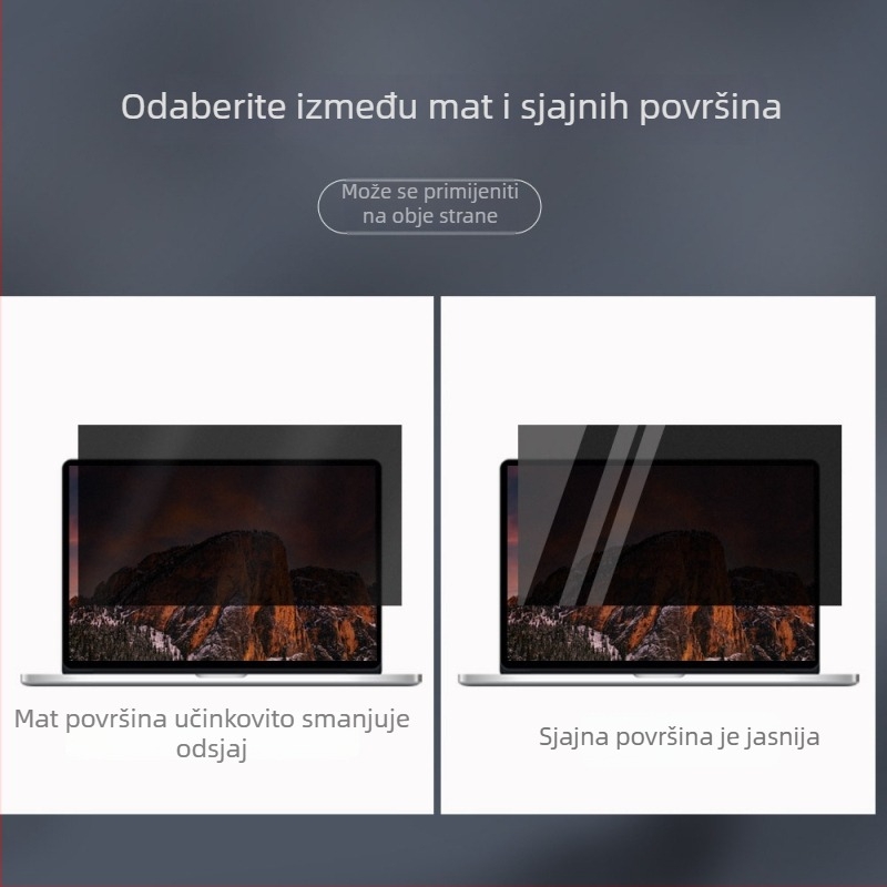 Zaštita privatnosti zaslona za prijenosna računala i stolna računala – Anti-Spy, Anti-plavo svjetlo, PET sloj, Kompatibilno s Apple, Lenovo, HP, Huawei, Acer, LG
