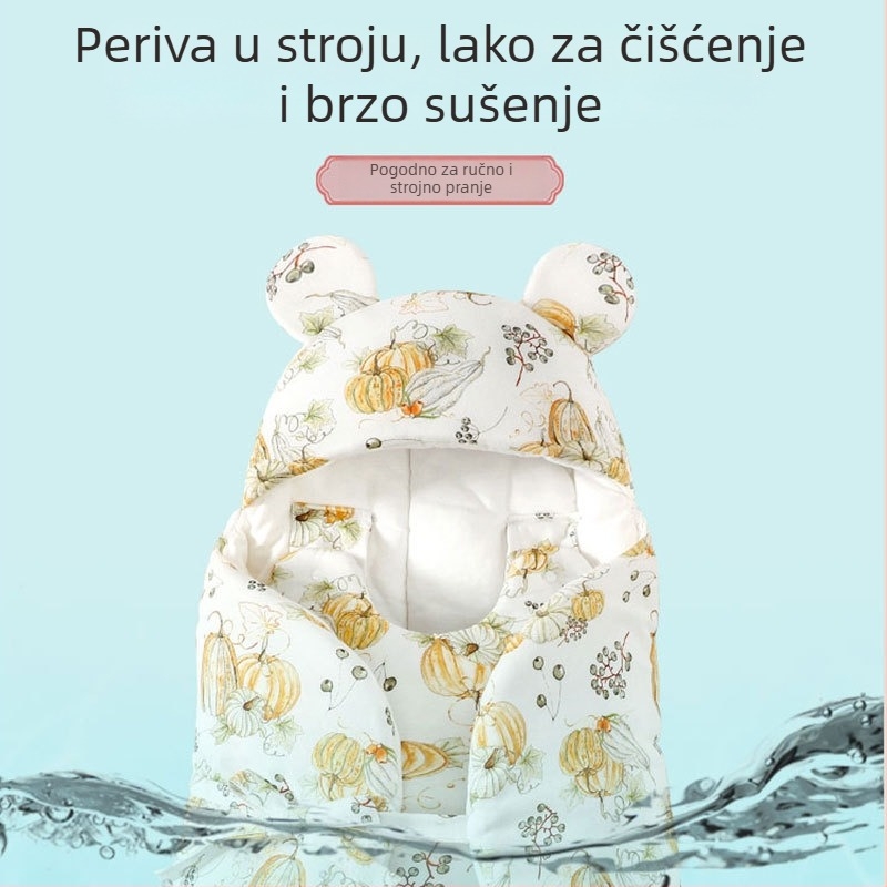 Spavaća vreća za novorođenčad, cocoon stil, pamuk vanjski i podstava, punjenje poliester, 0–12 mjeseci.