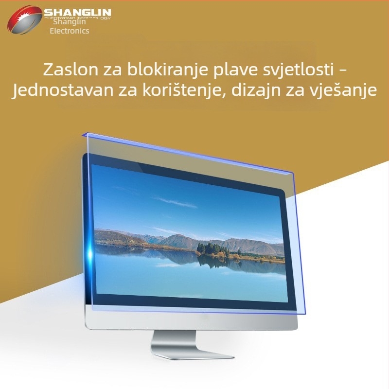 Viseći akrilni štit protiv plavog svjetla za računalni monitor, bez instalacije, zaštitni film za oči