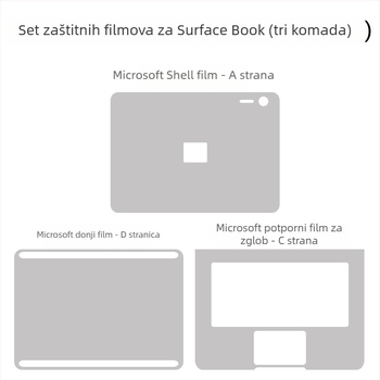Zaštitni film za kućište Microsoft Surface Laptop 6/7 (Materijal: PVC; Model: surface laptop6/7; Tip filma: shell film; Obrada: Machining; Značajke filma: vodootporno, otporno na ogrebotine, otporno na otiske prstiju)
