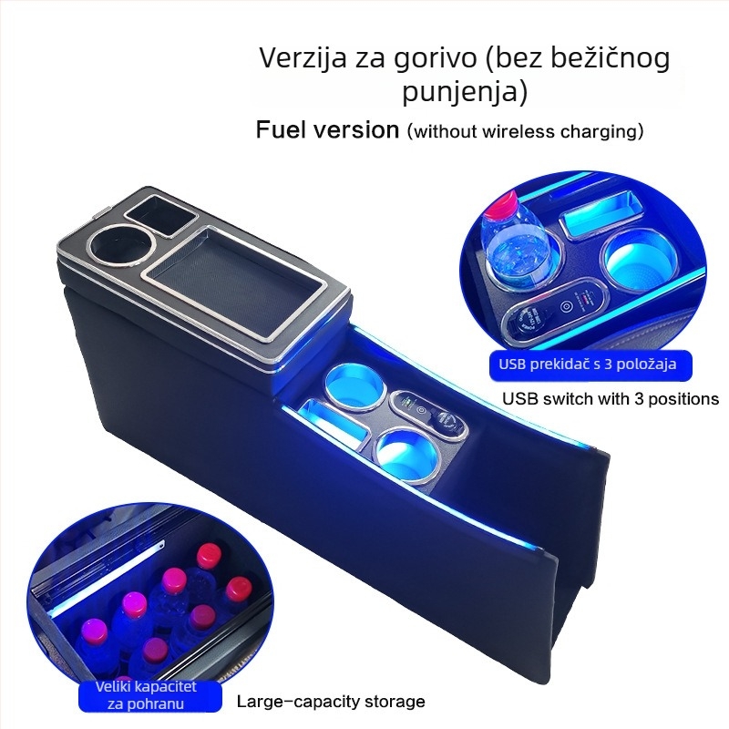 Središnja konzolna kutija s naslonom – drvena izrada, kompatibilno s Toyota Noah/VOXY 70/80/90/95 serija, 6 kg, prilagođeno obrađivanje