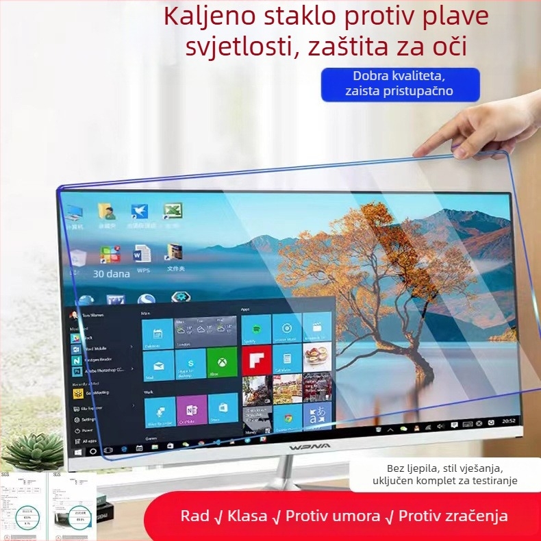 24-inčni zaštitni film protiv plavog svjetla za stolne monitore s UV zaštitom i HD zaštitom očiju, izolacijska ploča