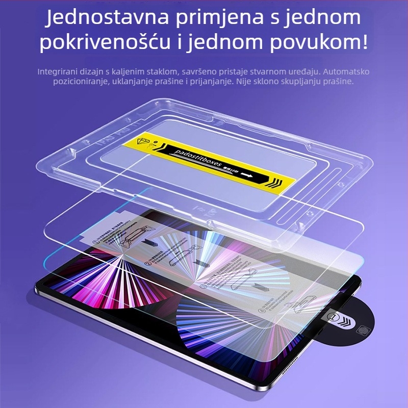Zhengshangda kaljeno staklo – prednja zaštita zaslona za iPad Pro 11, iPad Air 6, iPad 9 i iPad Mini 6 – puni zaslon, otporan na pad