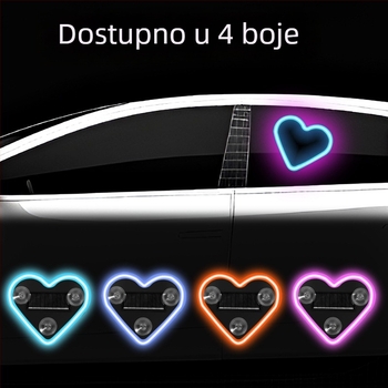Solarna srcolika LED ambijentalna svjetiljka za auto – svjetlo za bočno prozorsko staklo kamiona, ABS kućište, snaga 3, vijek trajanja 50 000 h