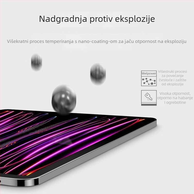 Zaštitno staklo za iPad Air (model 2025) — Mat završetak, Visoka definicija, Otporan na otiske prstiju, Otporan na padove