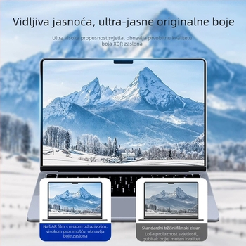 AR film za ekran MacBook Pro/Air – poboljšan, anti-refleksijski, otporan na otiske prstiju