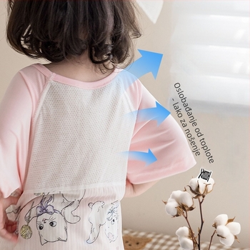 Dječja spavaća vreća - tanak ljetni model, tkanina poliester + elastan, punilo od pamuka, otisak, za dob 1–3 godine (80–100 cm)