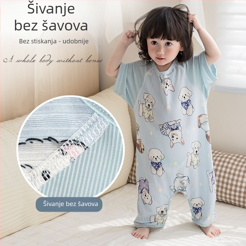 Dječja spavaća vreća - tanak ljetni model, tkanina poliester + elastan, punilo od pamuka, otisak, za dob 1–3 godine (80–100 cm)