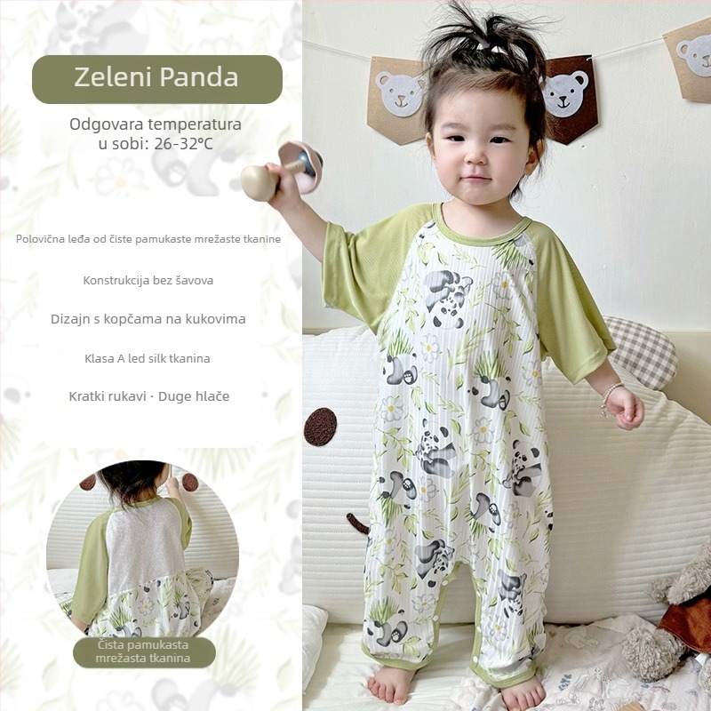 Dječja spavaća vreća - tanak ljetni model, tkanina poliester + elastan, punilo od pamuka, otisak, za dob 1–3 godine (80–100 cm)