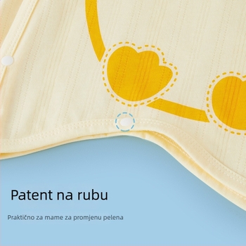 Dječje pamučne jednodjelne pidžame za spavanje s motivom životinja u crtiću, dugi rukavi, unisex, za djecu 1–3 godine