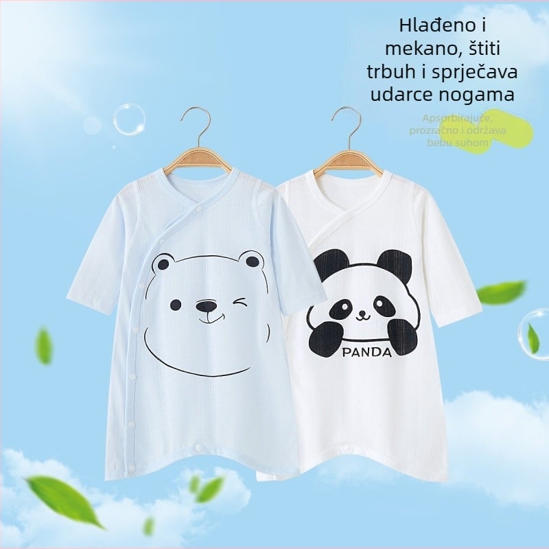 Dječje pamučne jednodjelne pidžame za spavanje s motivom životinja u crtiću, dugi rukavi, unisex, za djecu 1–3 godine