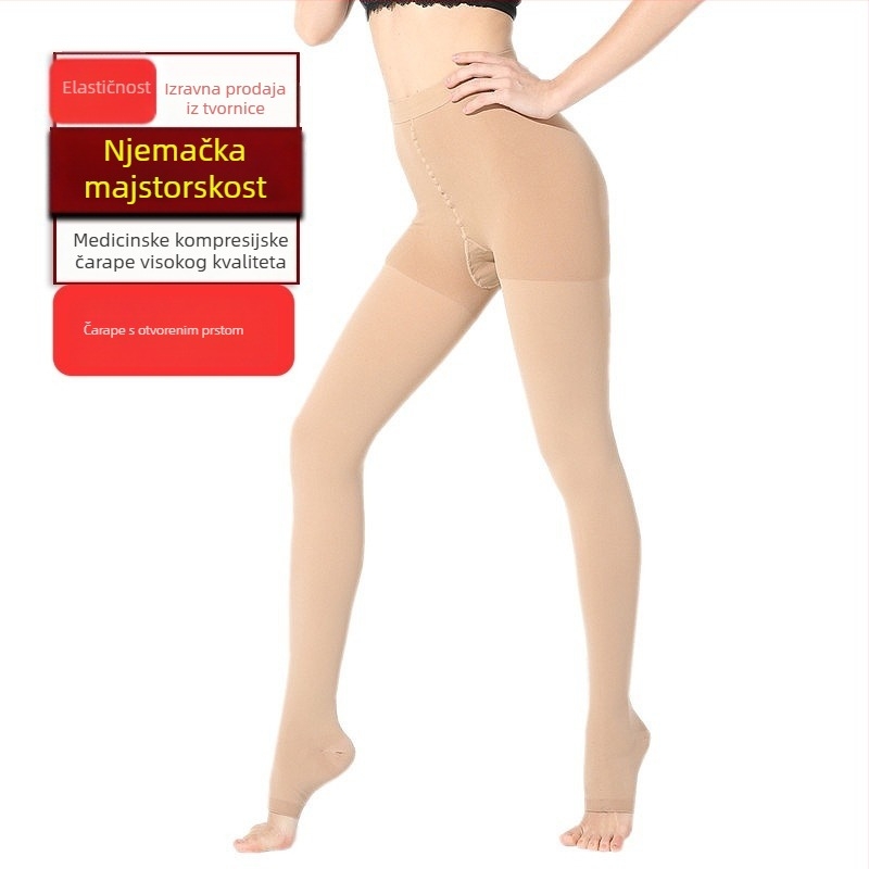 Hulahopke s otvorenim prstom i segmentiranom kompresijom za mršavljenje nogu, oblikovanje trbuha i podizanje stražnjice