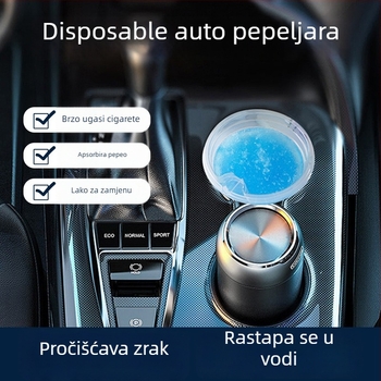Jednokratni automobilni pepelnjak s dizajnom protiv rasipanja pepela, model A20221022, plastika, težina 100 g, marka Mudius