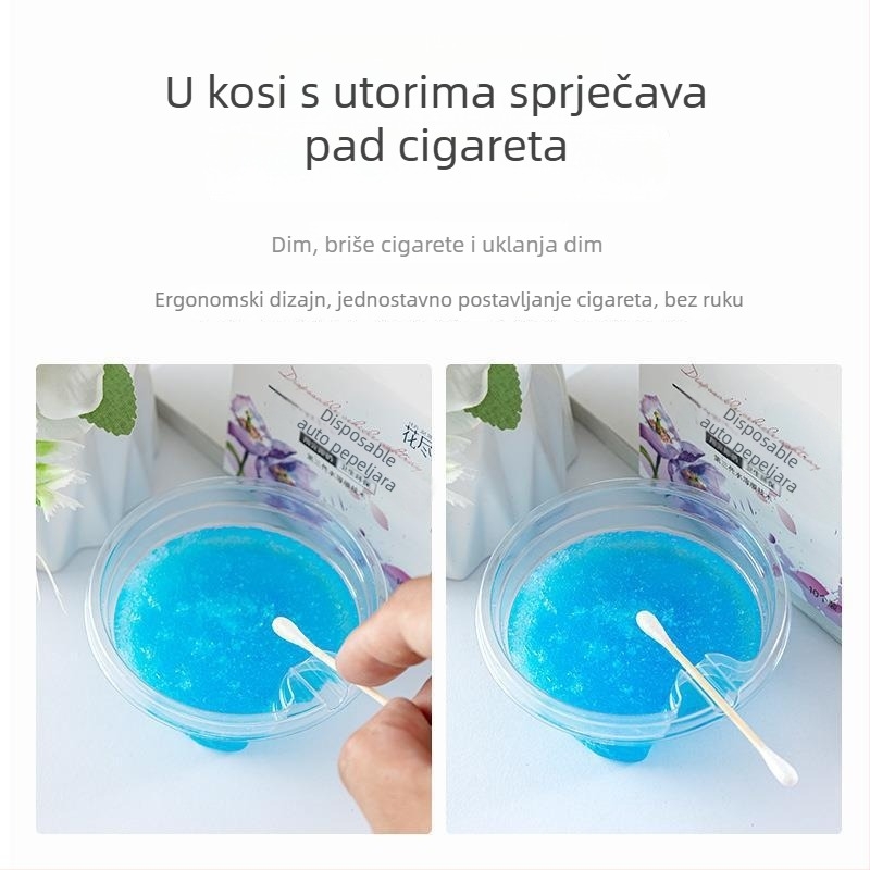 Jednokratni automobilni pepelnjak s dizajnom protiv rasipanja pepela, model A20221022, plastika, težina 100 g, marka Mudius