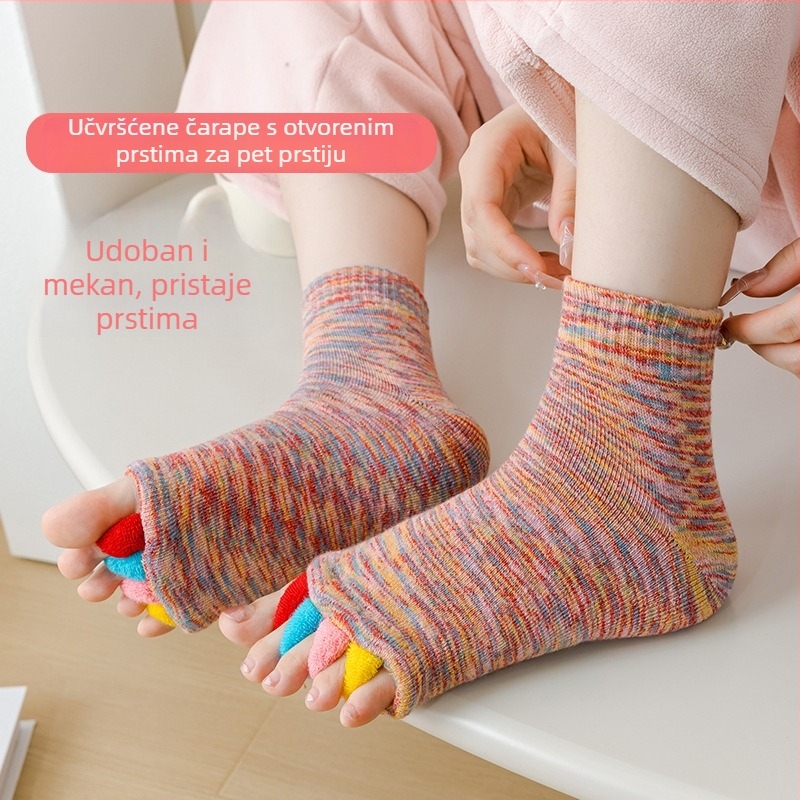 Unisex čarape za prste, srednje dužine, mješavina poliestera i pamuka (80–90% poliester), protuklizne, upijanje vlage, otporne na trenje, japanski stil