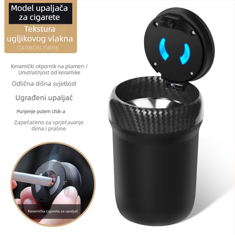 Auto pepeljara s poklopcem za cigarete, unutarnji dodatak s kreativnim dizajnom, neprilagodljiv, Šifra proizvoda 1hz96119088723, Pogodno za korporativne darove