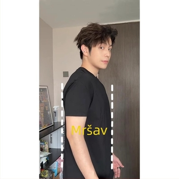 Muški pamuk T‑shirt, uski kroj, kratke rukave, ljeto, 100% pamuk