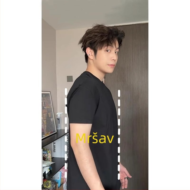 Muški pamuk T‑shirt, uski kroj, kratke rukave, ljeto, 100% pamuk