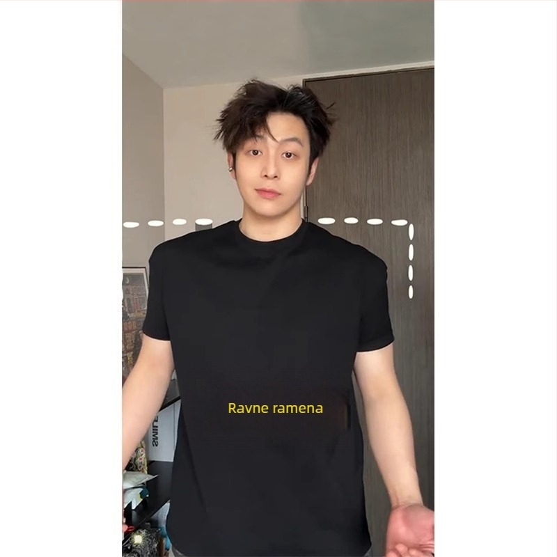 Muški pamuk T‑shirt, uski kroj, kratke rukave, ljeto, 100% pamuk