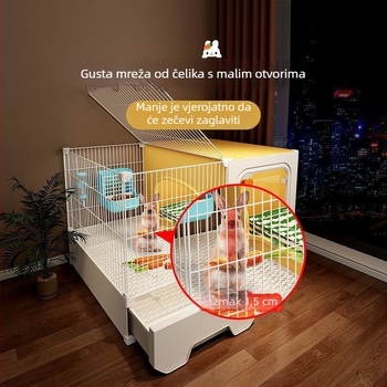 Plastični unutarnji kavez za zečeve s toaletom, pogodan za zečeve i guinejske prasce