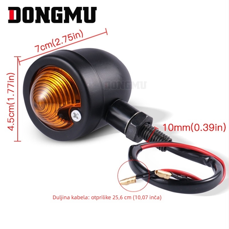 Sijalica signalizacije smjera motocikla, model HP-Z035, 12V, metalna, prilagodljiva, dodatak Z035