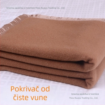 Kašmir vunena deka; jednobojni uzorak; tkanina: vuna; skupljanje: 2-5%; postojanost boje: 3-4.