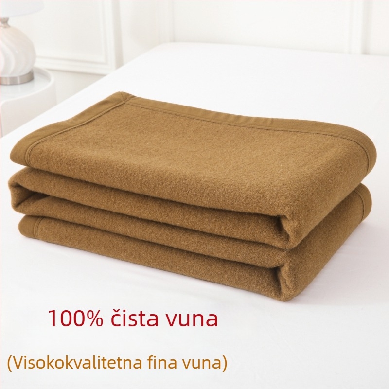 Kašmir vunena deka; jednobojni uzorak; tkanina: vuna; skupljanje: 2-5%; postojanost boje: 3-4.