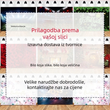 Vinilno pozadinsko platno za fotografiju s karikaturalnim dvorcem za dječju rođendansku proslavu (Brand Qian • Za fotografiranje na setu • 150 g)