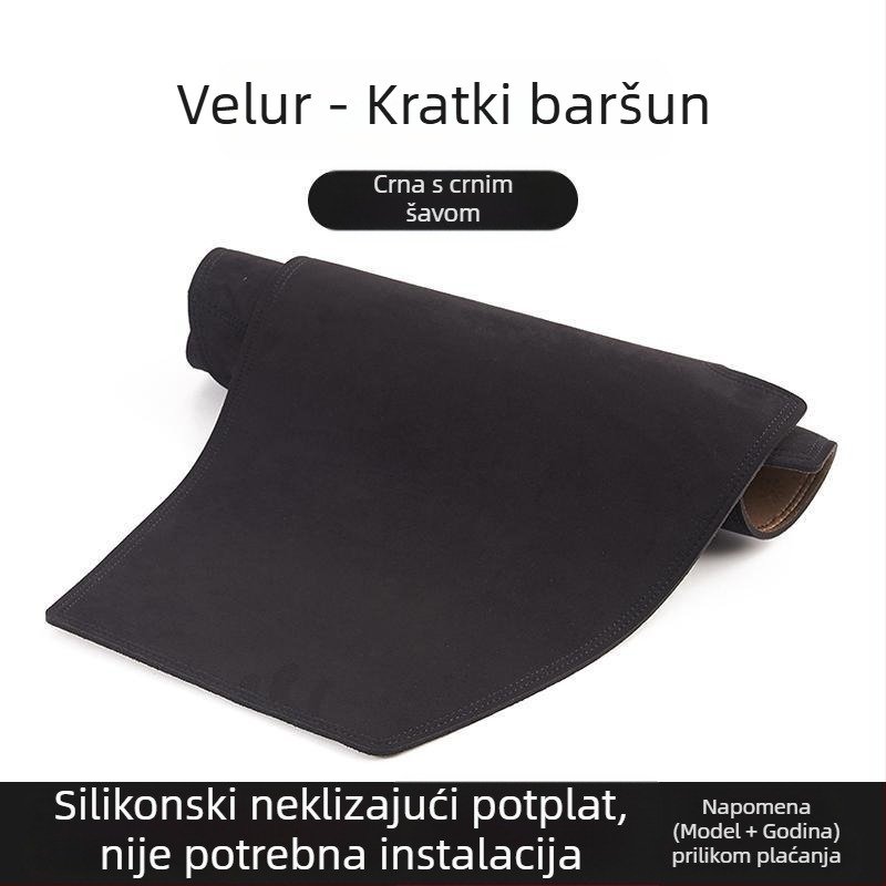 Mat za zaštitu od sunca za ploču automobila i središnju konzolu, s teksturom nubuka i toplinskom izolacijom