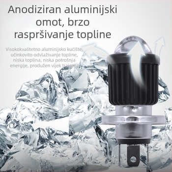 LED far za električno trokolno vozilo – dvostruki držač, visoko i niski snop, 5000 lm, 12 V, IP21
