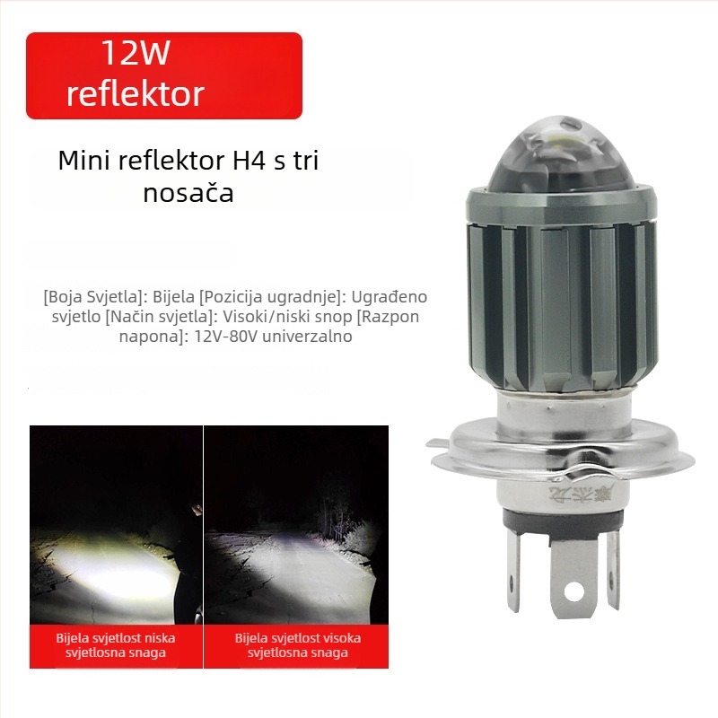 LED far za električno trokolno vozilo – dvostruki držač, visoko i niski snop, 5000 lm, 12 V, IP21