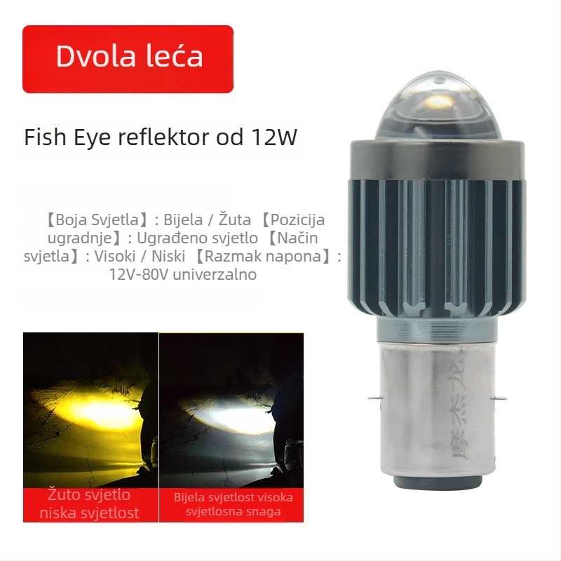 LED far za električno trokolno vozilo – dvostruki držač, visoko i niski snop, 5000 lm, 12 V, IP21