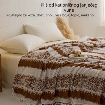 Japanski stil vuneno-kašmirska deka, zimska toplina, poliester tkanina, 200 g težina