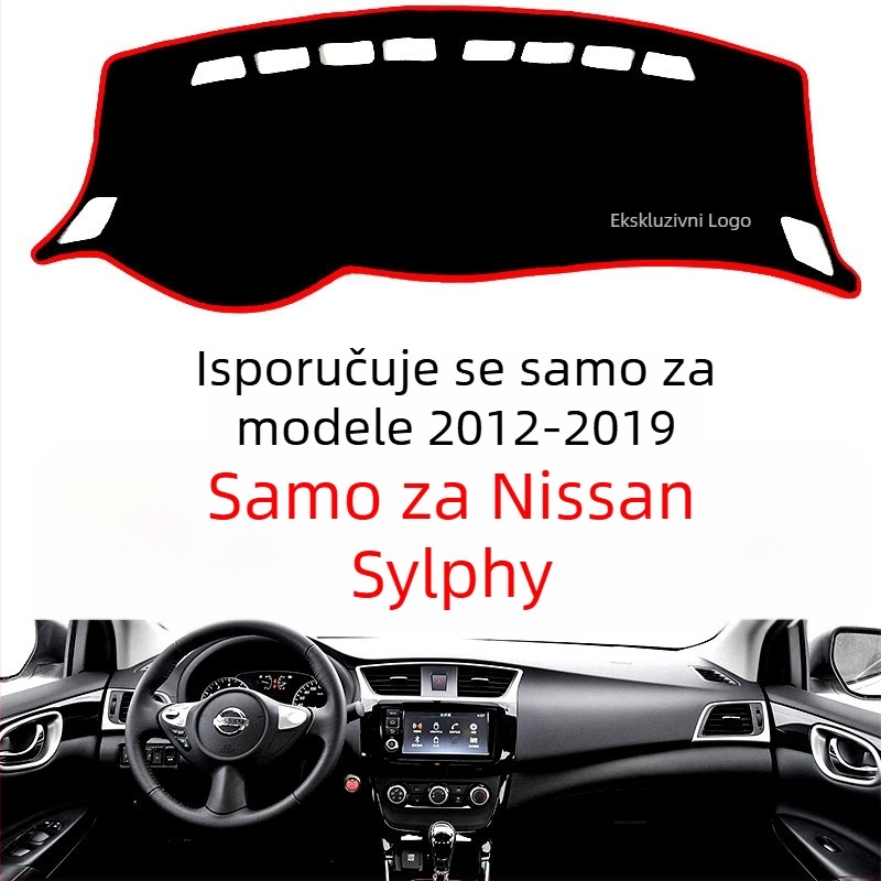 Podložka za središnju konzolu Nissan Sylphy – poliester, jednofarbni uzorak, zaštita od sunca i anti-klizna površina