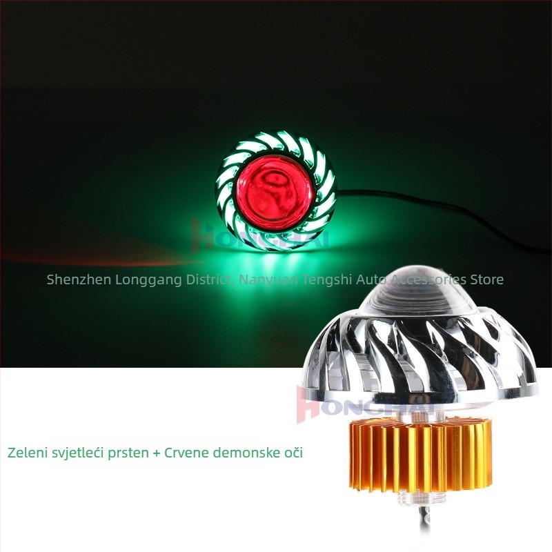 Ugrađeni motocikl svjetlo prednje svjetlo s anđeoskim i demonskim očima LED prstenovima, SMD LED, 12V, 11W, 1100LM, IP20