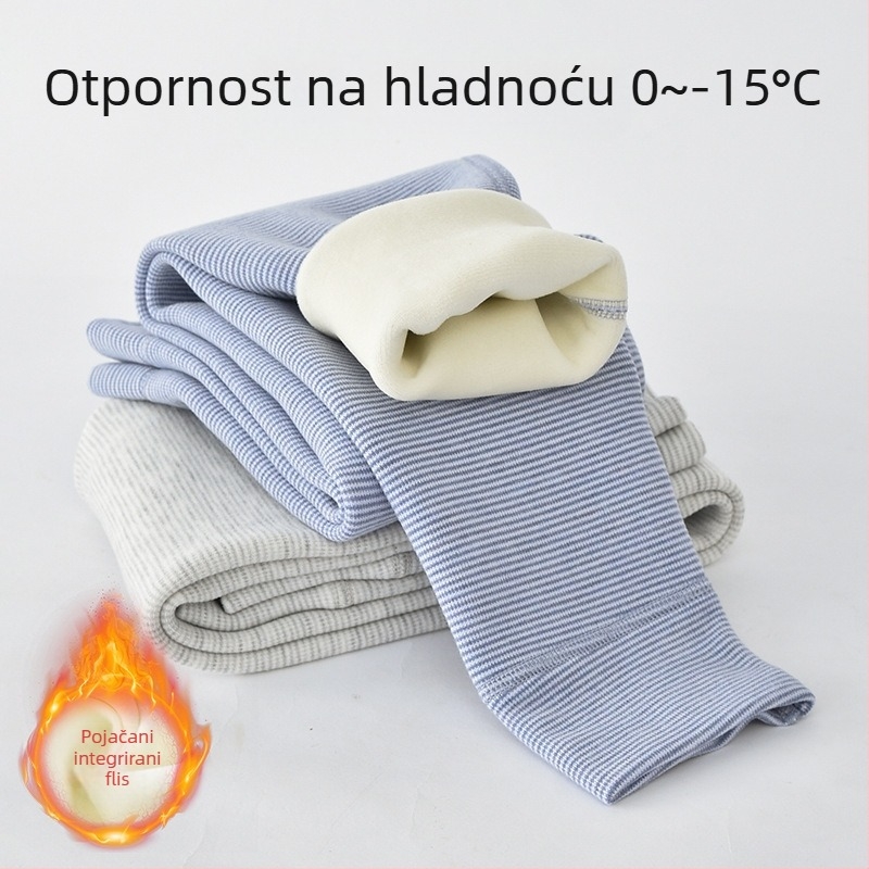 Dječje termalne hlače s velurom, visoki pojas, zimske hlače za djecu 8 i više godina (90% poliester; mješavina kemijskih vlakana; visoki pojas; zima; 8+ godina)