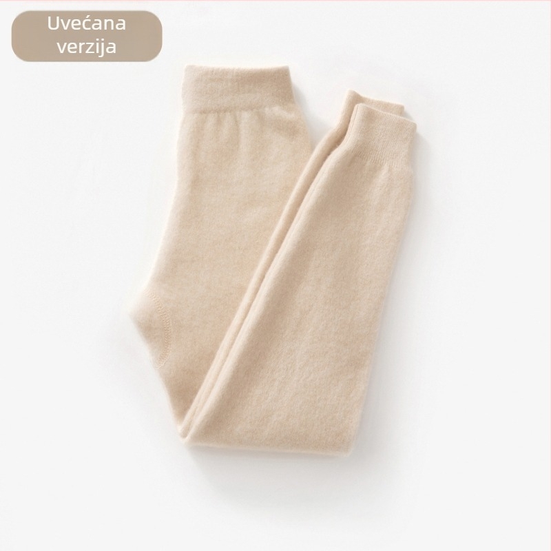 Dječje kašmirske tople hlače, unisex, visok pas, elastični pojas, zimsko razdoblje, postotak kašmira 30–50%