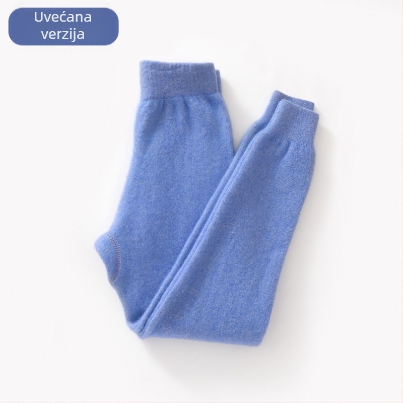 Dječje kašmirske tople hlače, unisex, visok pas, elastični pojas, zimsko razdoblje, postotak kašmira 30–50%