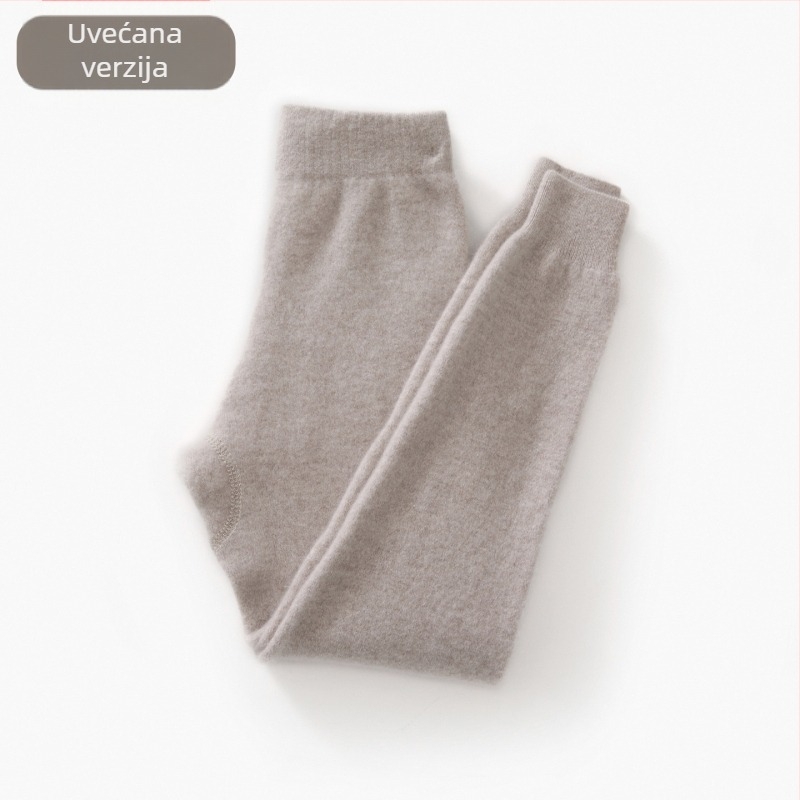 Dječje kašmirske tople hlače, unisex, visok pas, elastični pojas, zimsko razdoblje, postotak kašmira 30–50%