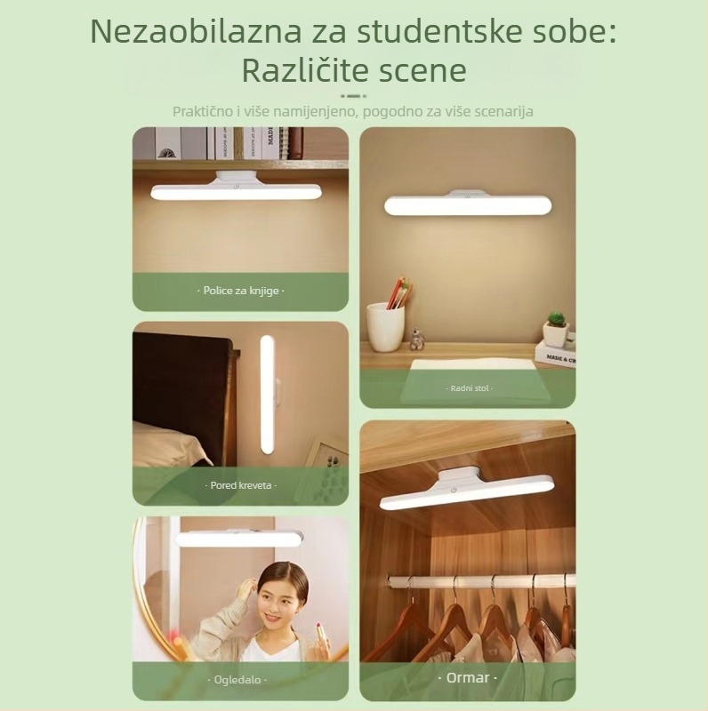 Inteligentna stolna lampa s magnetskim brzom punjenjem, glatko podešavanje temperature boje, dodirni prekidač, USB napajanje, zaštita očiju za učenje