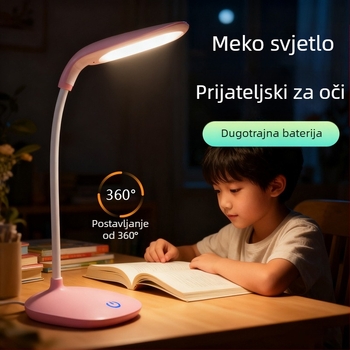 LED stolna lampica s zaštitom vida – punjiva noćna svjetiljka, dodirno upravljanje, 5W, CRI≥90, plastično sjenilo