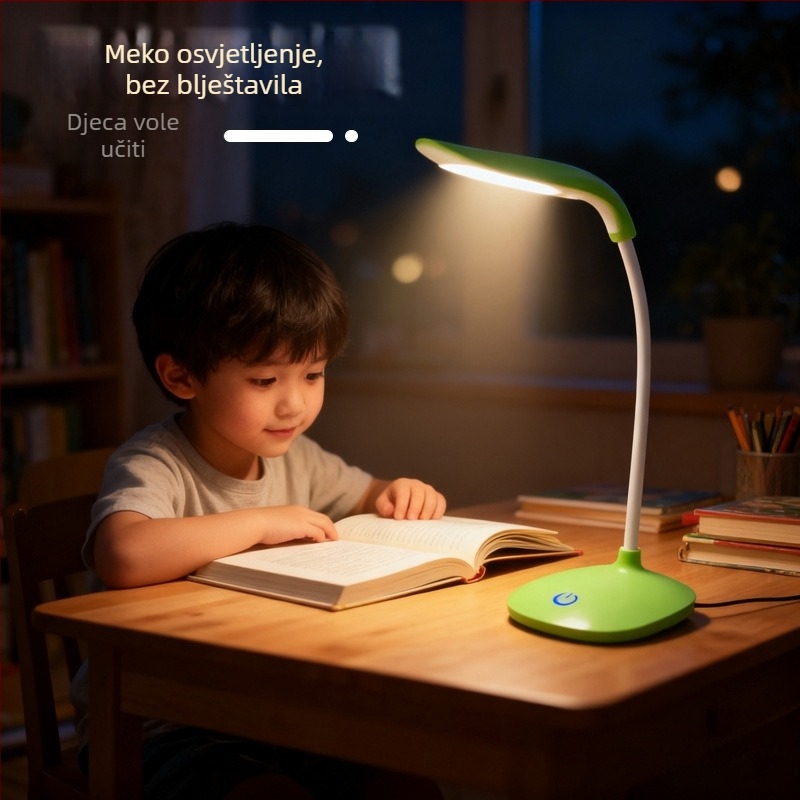 LED stolna lampica s zaštitom vida – punjiva noćna svjetiljka, dodirno upravljanje, 5W, CRI≥90, plastično sjenilo