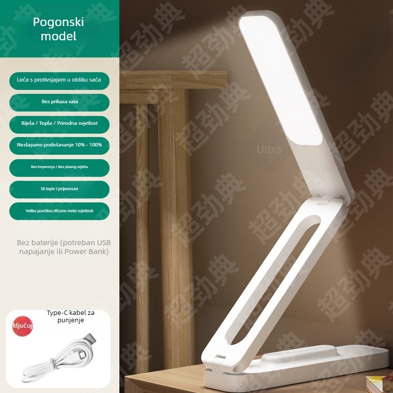 Sklopiva stolna lampa s USB napajanjem i dodirnim upravljanjem, CRI ≥95, napon ≤36V, CE certifikat za studente