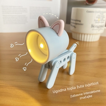 Ambijentalna lampa u obliku životinje sa držačem za telefon, napajanje baterijama 4,5V (3×LR41), ABS sjenilo, gumbni prekidač, noćno svjetlo