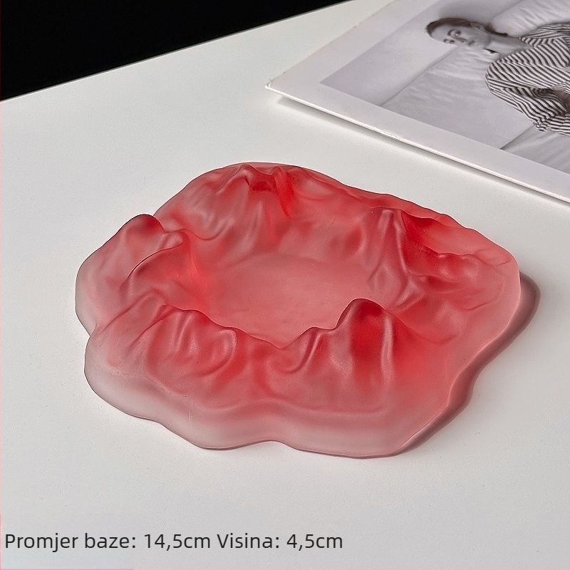 Stakleni pepelnjak u obliku ledenog brda za dnevni boravak, mat završna obrada, moderan dekor (Materijal: Staklo; Težina: 450 g; Model: Zadani predmet)