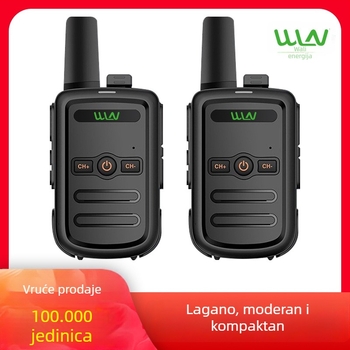 Dvosmjerna radijska postaja – potpuno uređaj, 400–480 MHz, 5 W, 16 kanala, do 3 km dometa, baterija 2800 mAh