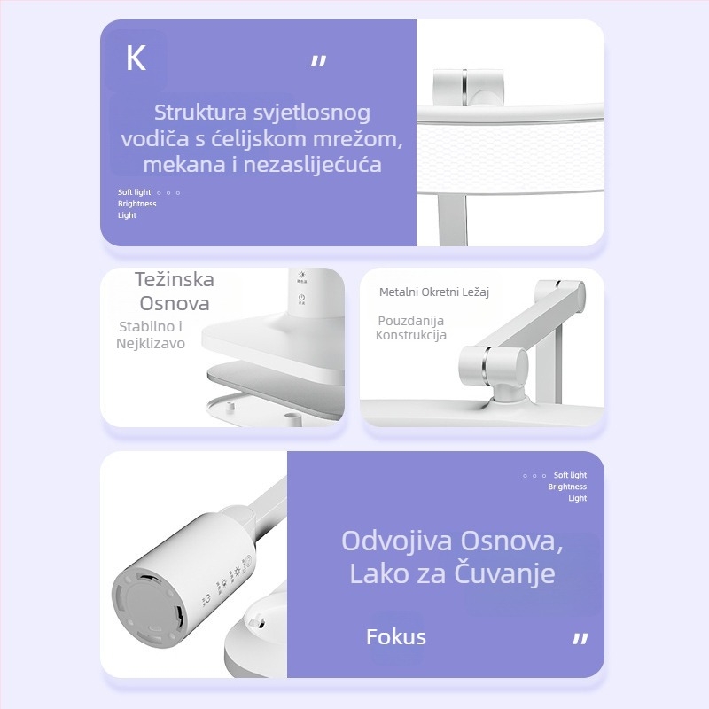 Arc LED stolna lampa za učenje s zaštitom očiju, s ugrađenom baterijom, dodirnim prekidačem i vremenskim programom za noćno čitanje