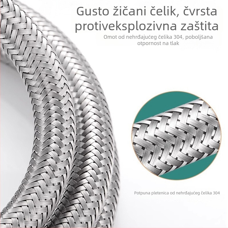 Opletena nehrđajući čelik vodovodna crijevo za dovod vode za umivaonik — Model Yh-jsg791; Materijal: nehrđajući čelik; Nominalni tlak: 1.5; Radna temperatura: 90; Ugradnja: univerzalno